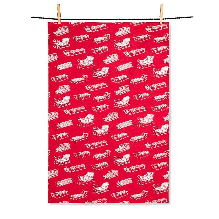 Winter Sleds Kitchen Towel