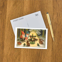 Load image into Gallery viewer, Postcard Elves at Christmas Tree
