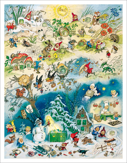 Large German Advent Calendar - Four Seasons by Fritz Baumgarten