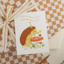 Load image into Gallery viewer, Birthday Hedgehog card - Botanica Paper Co.
