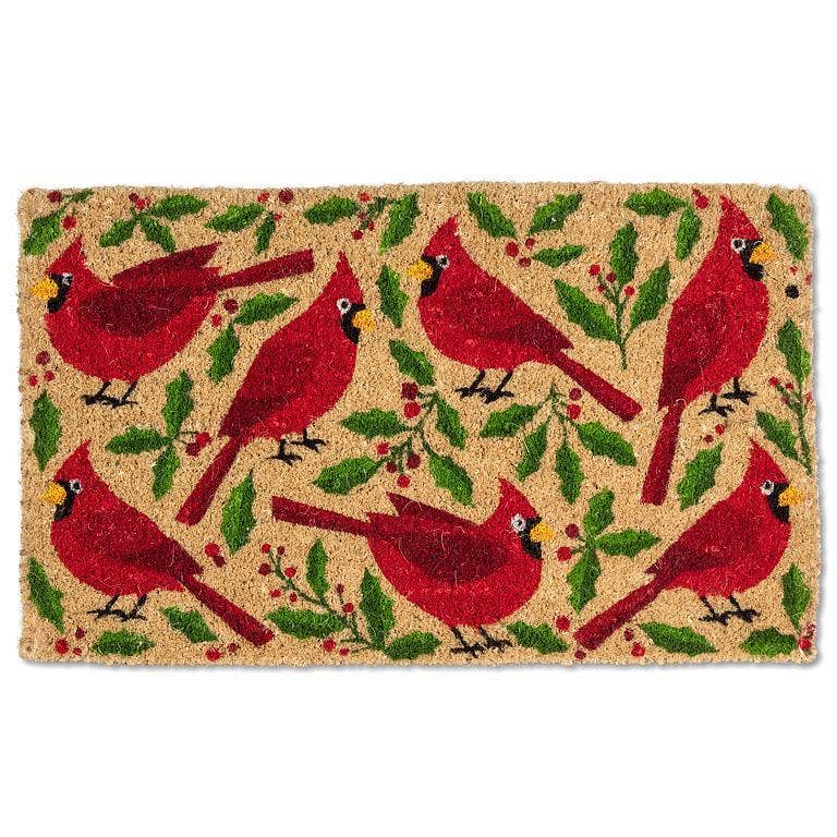 Cardinals & Holly Doormat