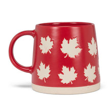 Load image into Gallery viewer, Wide Base Mug with Maple Leaves-Red-3.5&quot;H(14oz)
