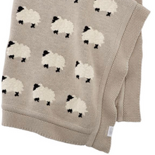 Load image into Gallery viewer, Fuzzy Sheep - Organic Cotton Jacquard Knit Baby Blanket
