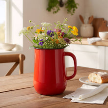 Load image into Gallery viewer, Red Vintage Enamel Jug Pitcher
