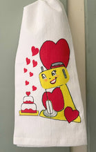 Load image into Gallery viewer, Love Cake Valentine Hearts Retro Flour Sack Kitchen Towel

