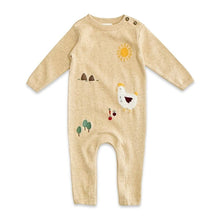 Load image into Gallery viewer, Chicken Farm Jacquard Knit Baby Jumpsuit (Organic Cotton)

