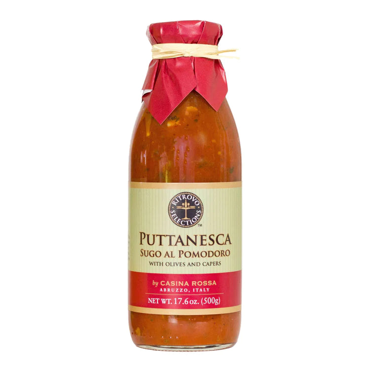 Sugo al Pomodoro Puttanesca - Pasta Sauce with Capers, Olives & Pinenuts