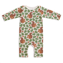 Load image into Gallery viewer, Long-Sleeve Romper - Squirrels Forest Green
