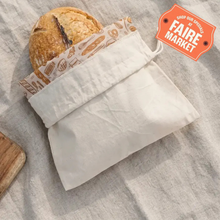 Load image into Gallery viewer, Bees Wrap Reusable Beeswax Lined Artisan Bread Bag - Natural
