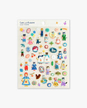 Load image into Gallery viewer, Clear Sticker Sheet - Cats and Buttons
