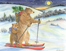 Load image into Gallery viewer, Bears Skiing Notecard
