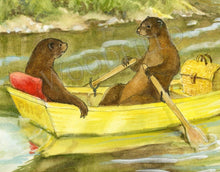 Load image into Gallery viewer, Rowboat Picnic Notecard
