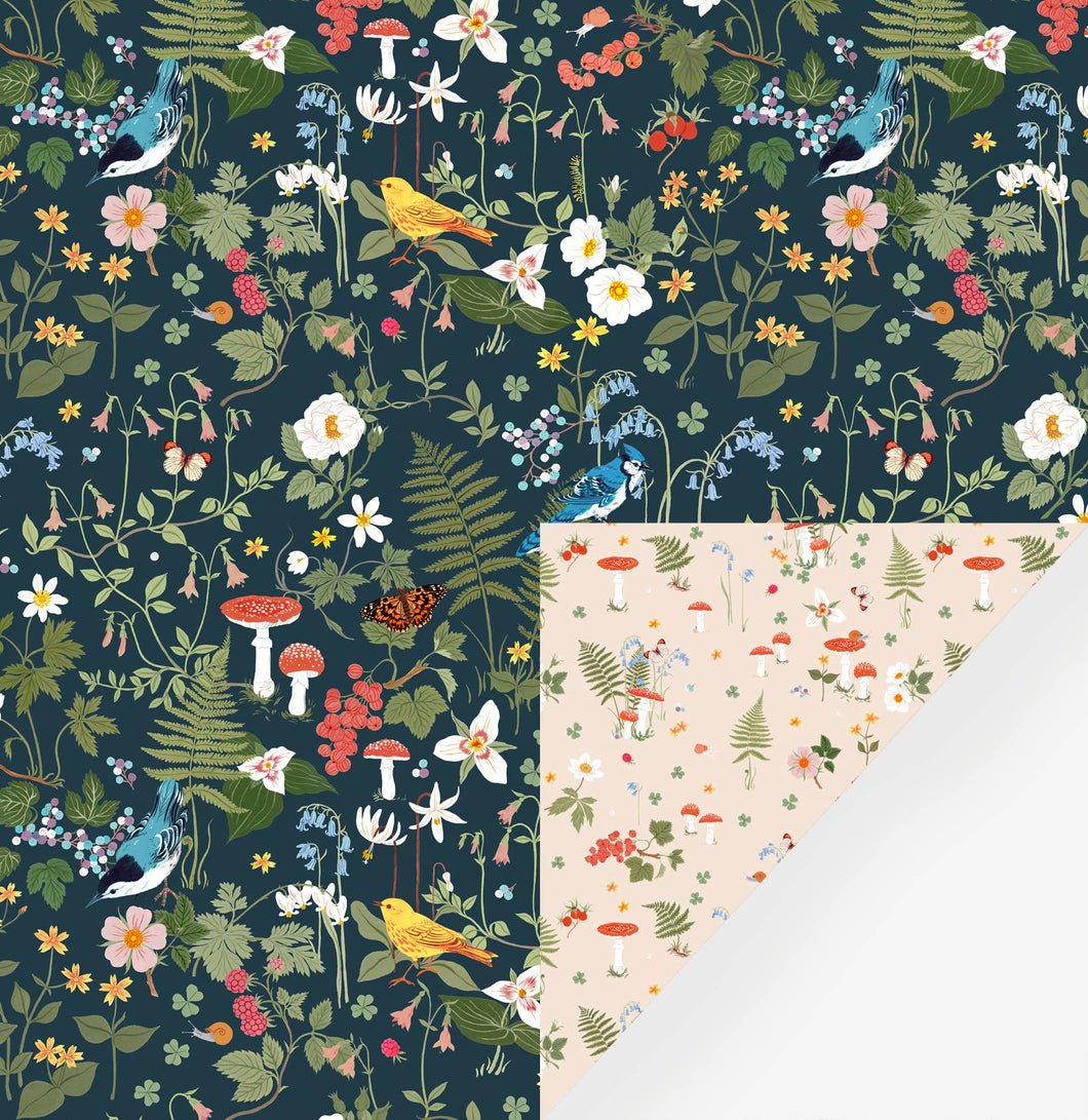 Woodland Double Sided Wrapping Paper - Botanica Paper Co.