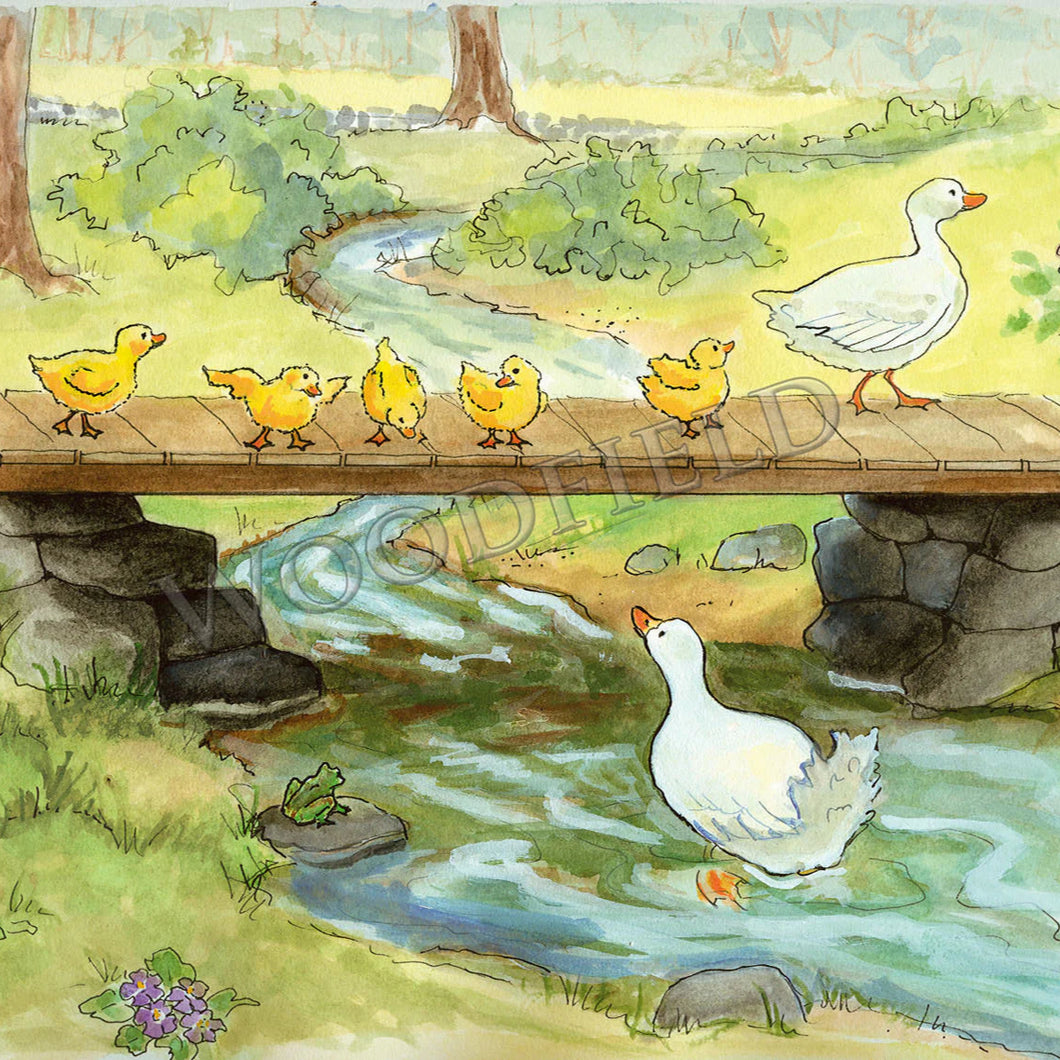First Swim in Brook Notecard - Woodfield Press