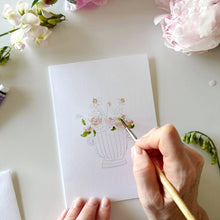 Load image into Gallery viewer, Bouquets paintable watercolor notecard set
