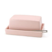 Load image into Gallery viewer, Ceramic Butter Dish with Stainless Steel Knife
