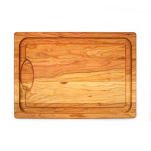 Load image into Gallery viewer, Cherry Farmhouse Carving Board with Juice Groove and Well
