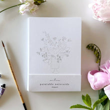 Load image into Gallery viewer, Bouquets paintable watercolor notecard set
