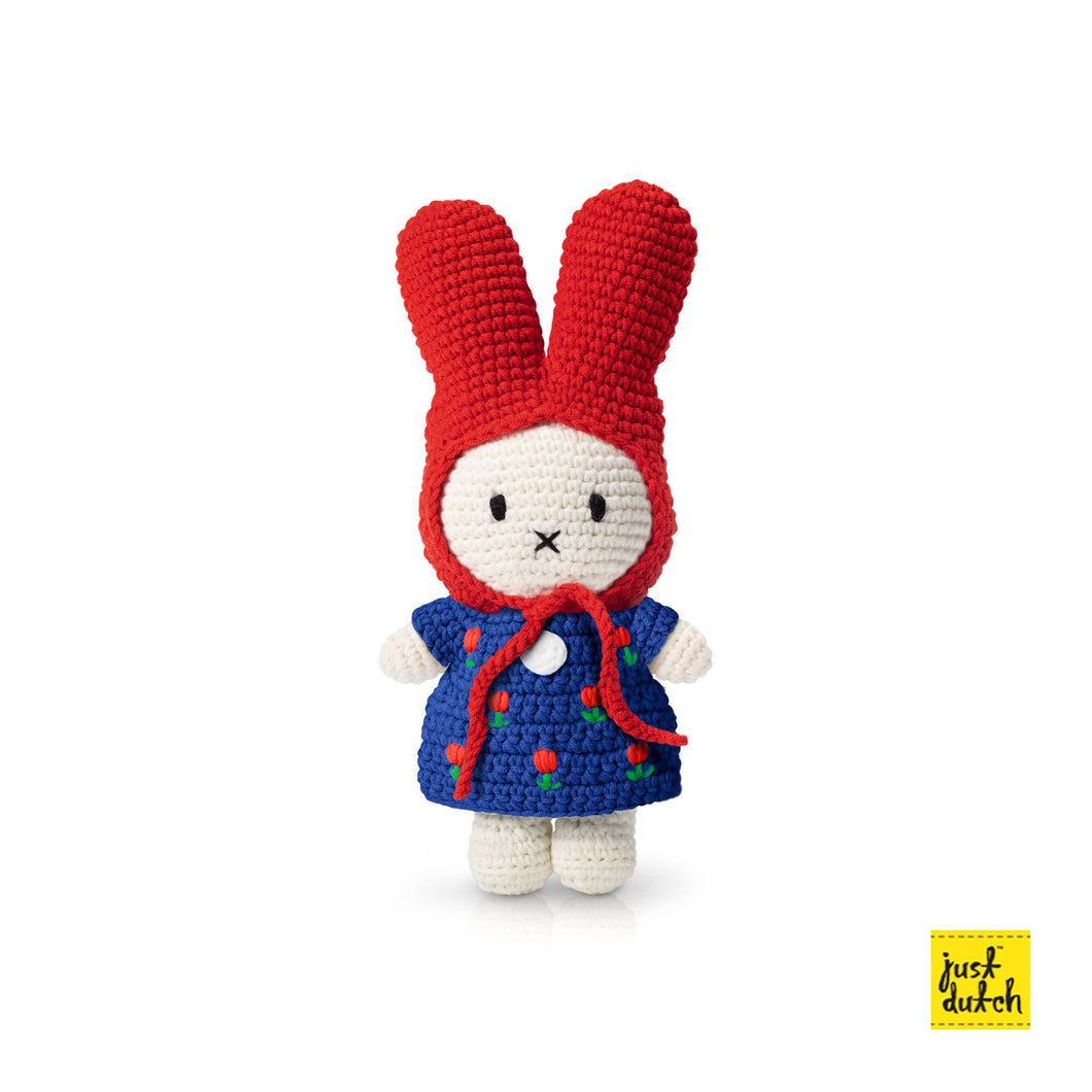 Miffy Rabbit with Blue Tulip Dress with Red Hat