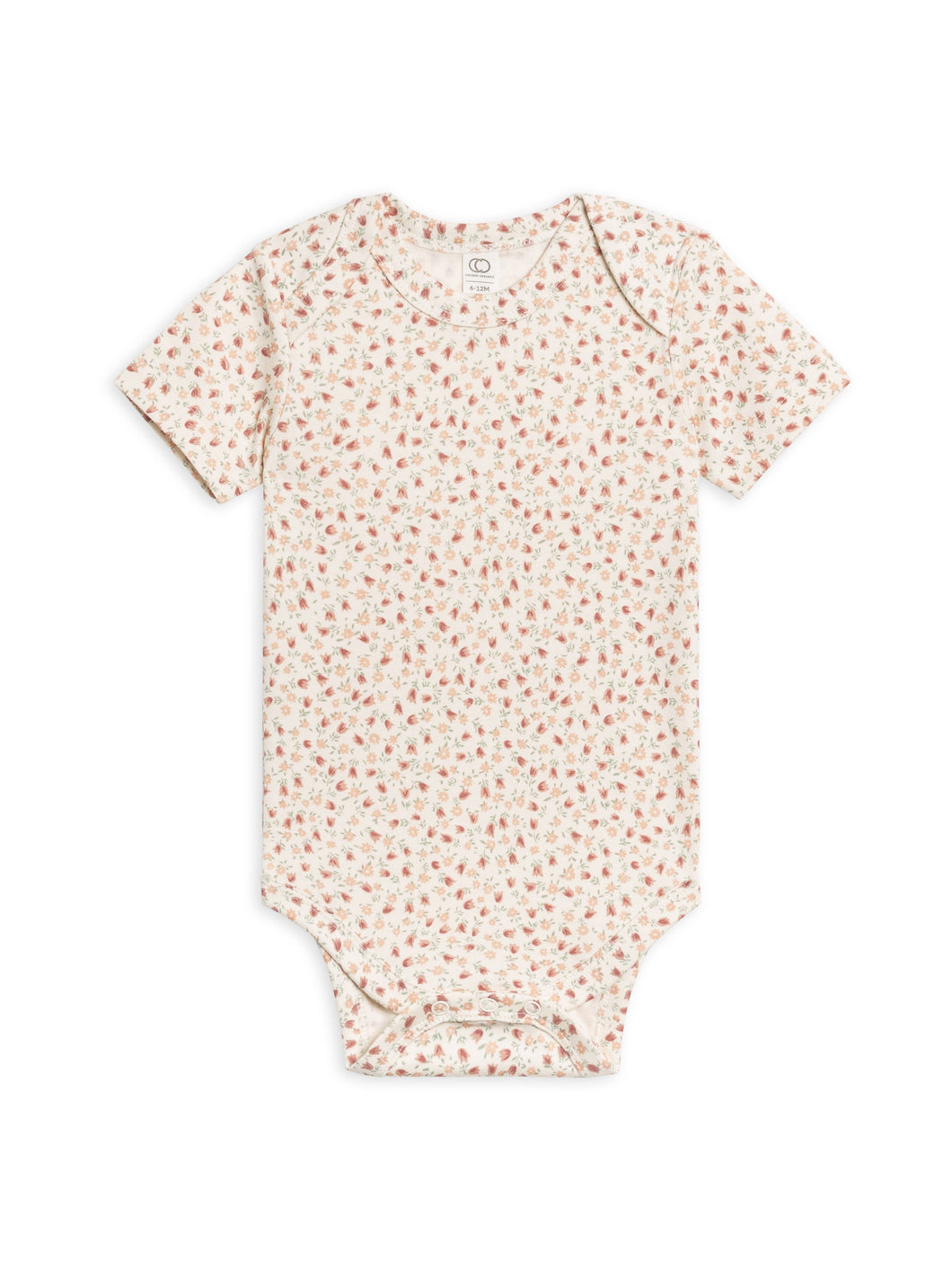 Colored Organics - Organic Baby Afton Bodysuit - Joy Floral / Berry