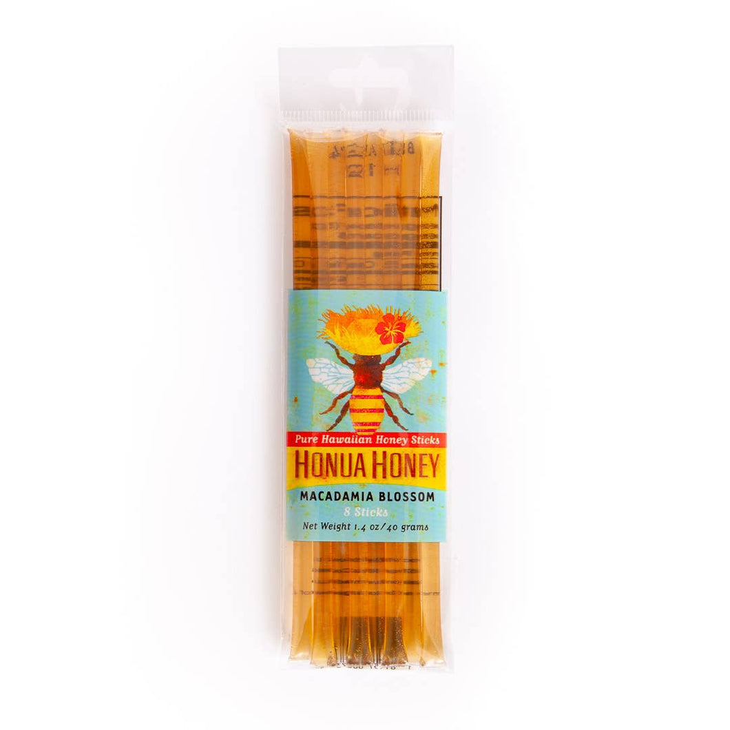 Resealable 8-pack Big Island Bees Macadamia Blossom Honey Sticks
