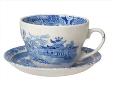 Load image into Gallery viewer, Burleigh Blue Willow Breakfast Cup and Saucer
