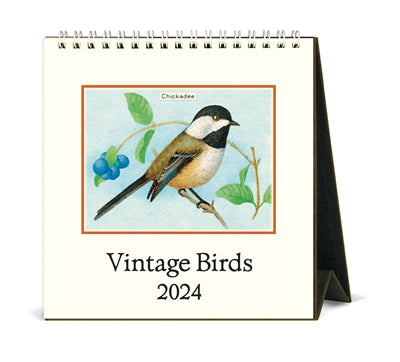 Vintage Birds 2024 Cavallini Desk Calendar