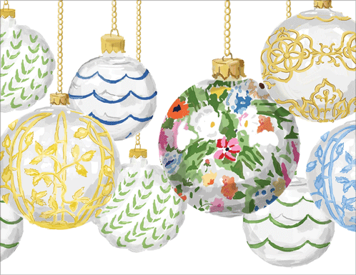 Savannah Ornaments - Caspari Boxed Christmas Cards