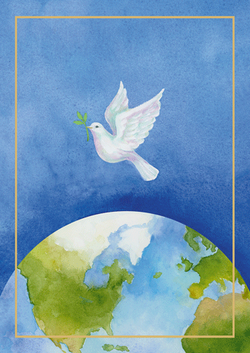 Peace Dove and Earth - Caspari Boxed Christmas Cards