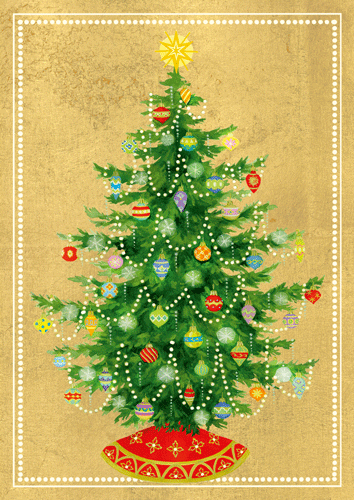 Shining Christmas Christmas Card - Caspari Boxed Cards