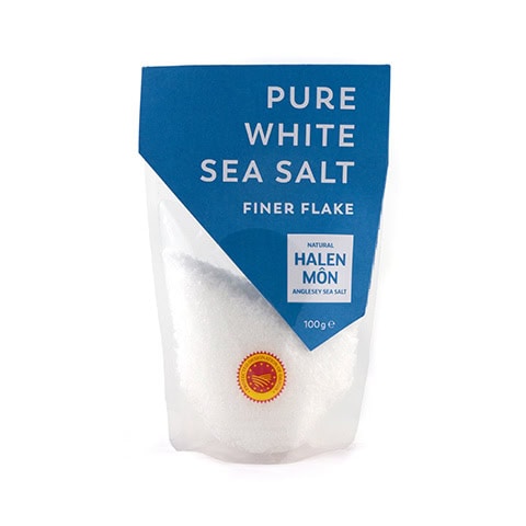 Halen Môn Pure White Sea Salt - Finer Flake - 100g Pouch