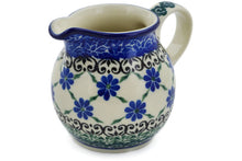 Load image into Gallery viewer, 7 oz Blue Daisies Creamer - Polish Pottery - Ceramika Artystyczna
