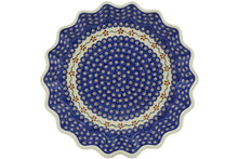 Load image into Gallery viewer, 13&quot; Fluted Pie Dish - Polish Pottery - Sweet Red Flower - Zaklady Ceramiczne
