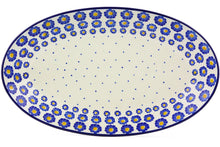 Load image into Gallery viewer, 15&quot; Platter Blue Zinnia - Polish Pottery - Ceramika Artystyczna
