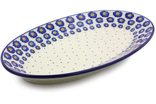 Load image into Gallery viewer, 15&quot; Platter Blue Zinnia - Polish Pottery - Ceramika Artystyczna
