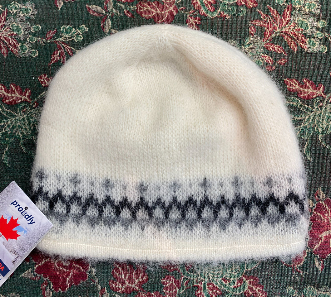 Icelandic Wool Toque - Creme with Grey