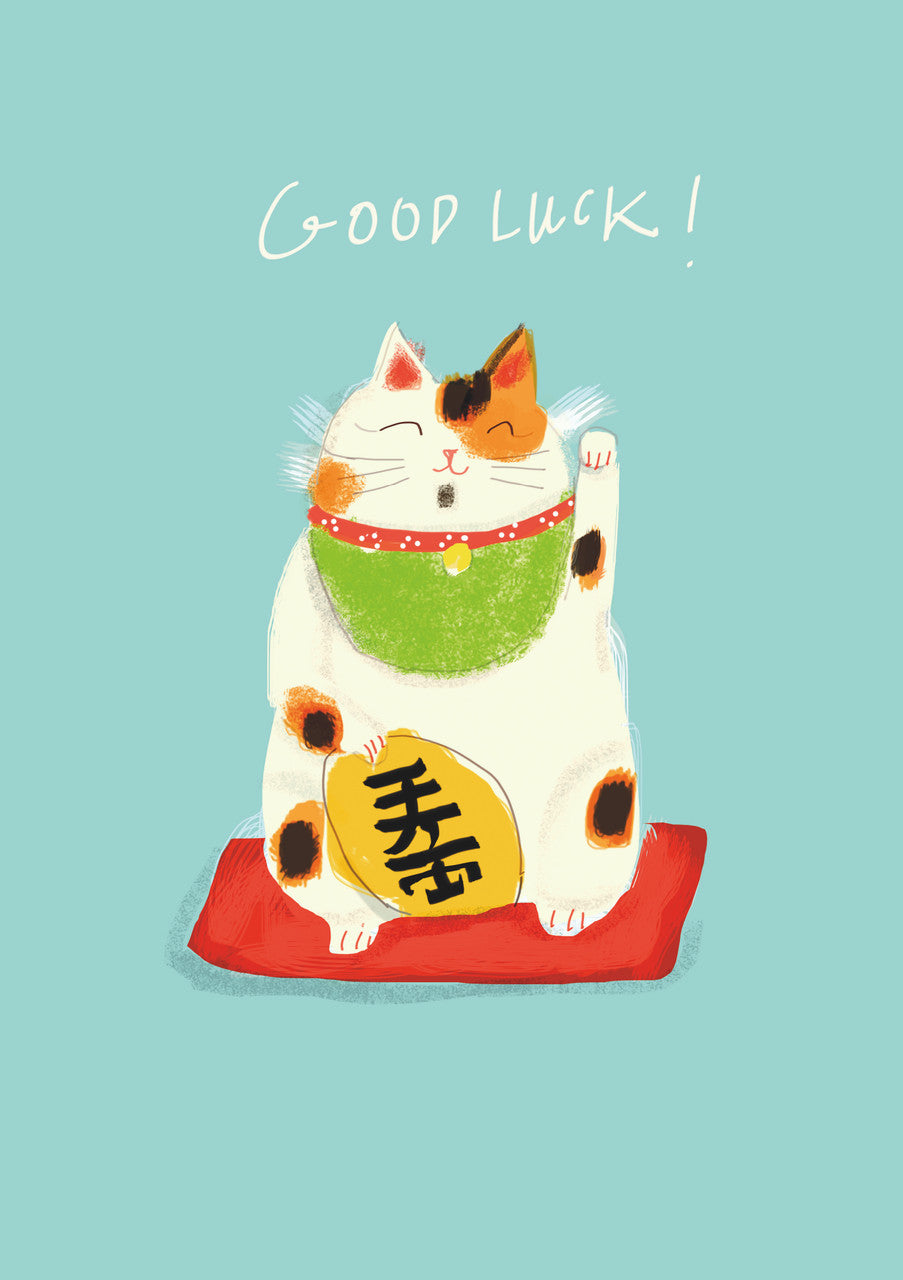 Good Luck Cat Greeting Card