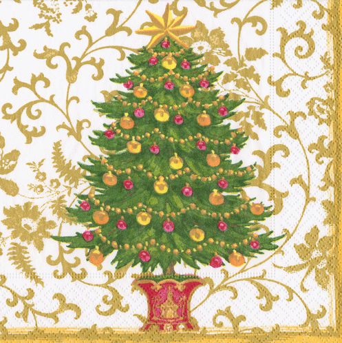 Gilded Tree Luncheon Napkin