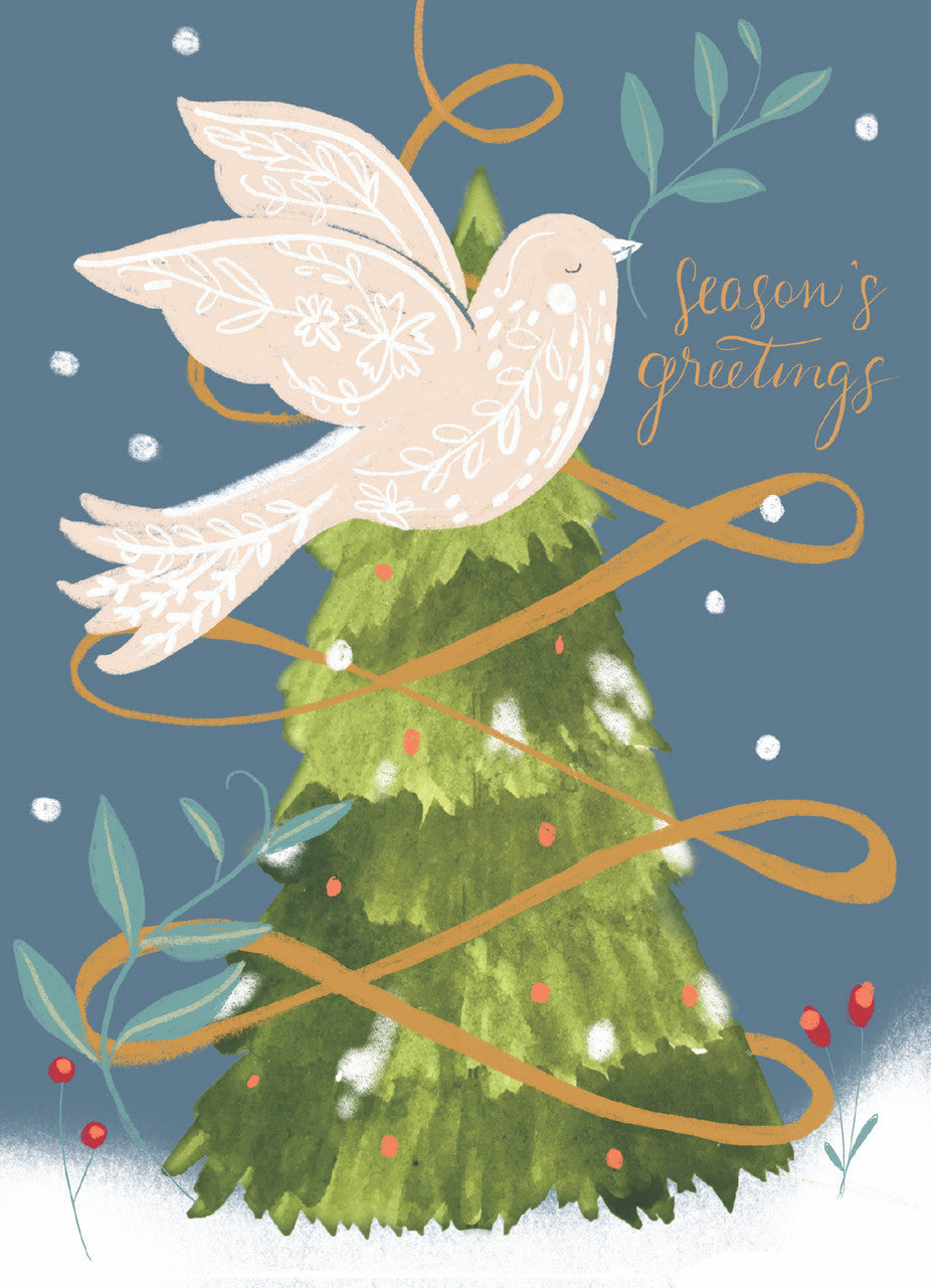 Dove and Tree Boxed Holiday Cards