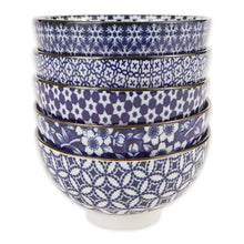 Load image into Gallery viewer, Blue and White Japanese Bowls - 4.5&quot;
