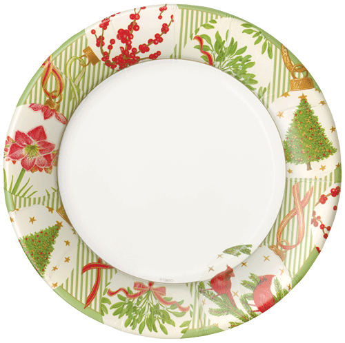 Botanical Ornaments Caspari Salad/Dessert Plates