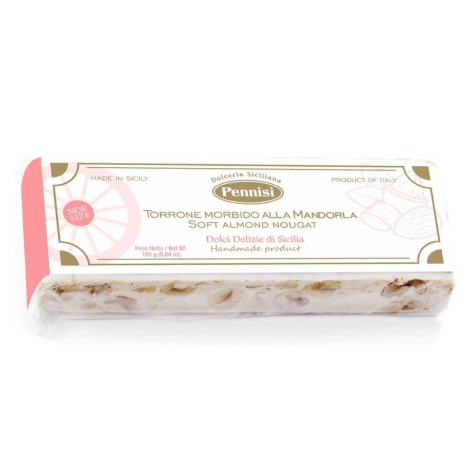 Italian Classic Tender Torrone Nougat with Almonds - Pennisi