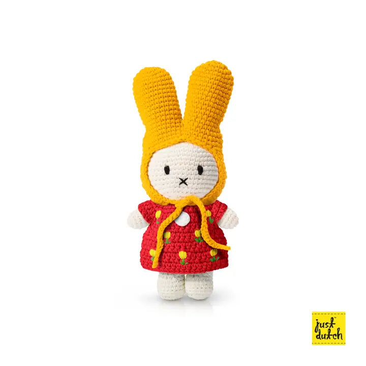 Miffy Rabbit with Red Tulip Dress with Yellow Hat