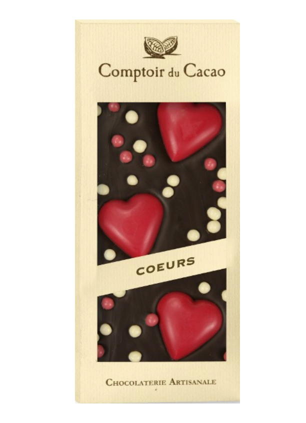 Comptoir du Cacao – Dark Chocolate Bar With Hearts