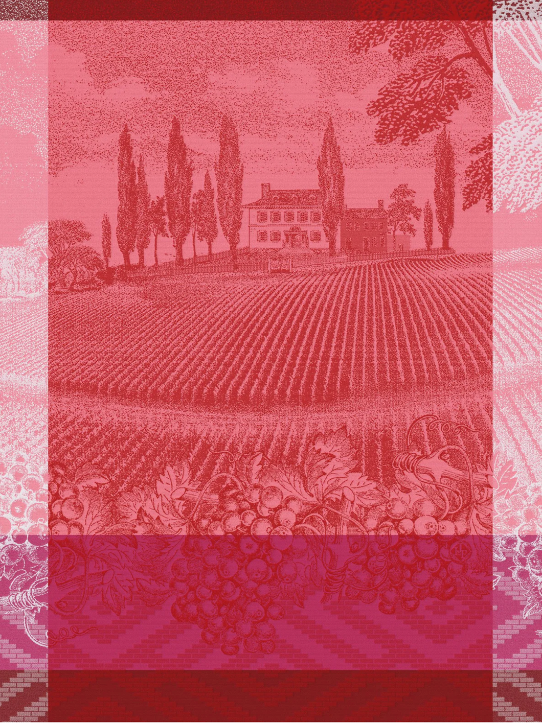 Le Jacquard Francais Tea Towel - Vignoble - Pink