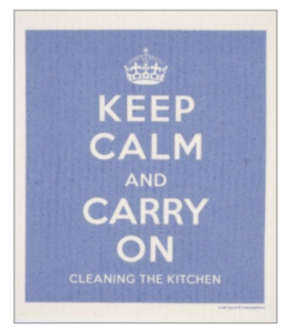 Swedish Dishcloth, Keep Calm - Blue