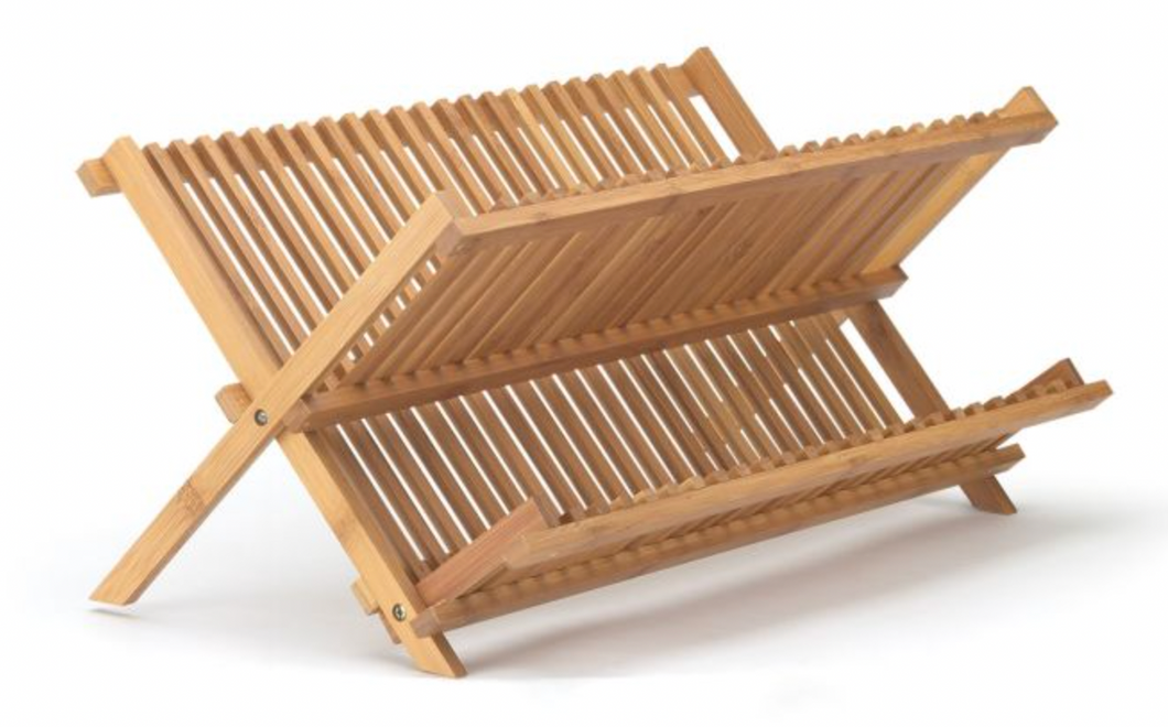 Bamboo Foldable Compact Dish Drying Rack
