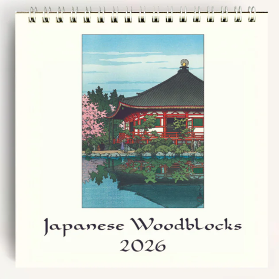 Japanese Woodblocks 2026 Cavallini Desk Calendar