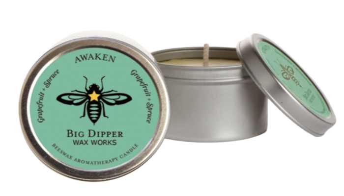 Beeswax Aromatherapy Candle Tin Awaken (Grapefruit & Spruce) - Big Dipper