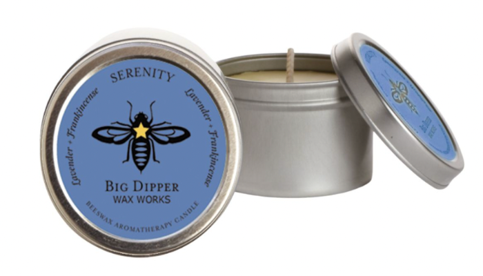 Beeswax Aromatherapy Candle Tin Serenity (Frankincense & Lavender) - Big Dipper